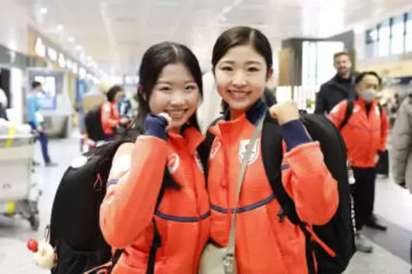 初代表の中井亜美「五輪楽しみ」　フィギュア、千葉百音も現地入り