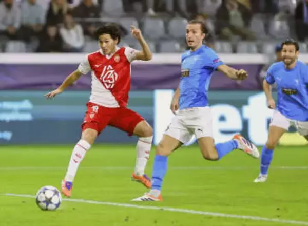 モナコの南野、日本人最多6点目　今大会初ゴール、欧州CL