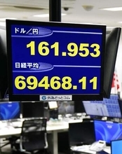 NY円下落、一時162円近辺　39年半ぶり水準、介入警戒も