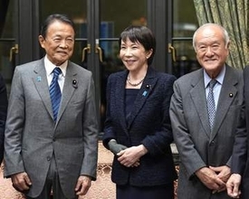 麻生副総裁、高市政権を評価　「米国との関係安定」