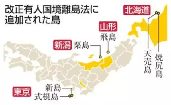 改正国境離島法成立　無人化防止へ6島追加