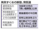 「異例ずくめの解散、衆院選　冒頭、厳寒期、最短日程」の画像1