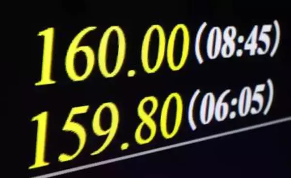 円下落、一時160円台　中東情勢先行き不透明感