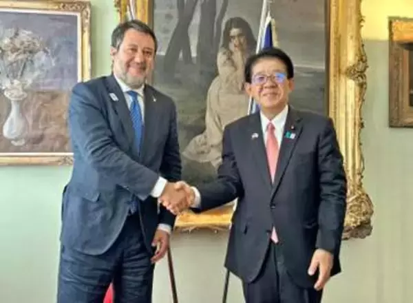最長つり橋建設で伊と協力　国交相、日本の技術活用