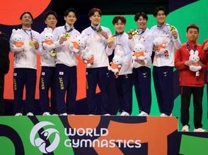 体操日本金メダル、ロス五輪へ　世界選手権男子団体決勝