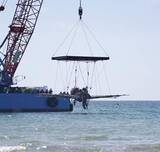 「戦闘機「紫電改」を引き揚げ　鹿児島沖で沈んだ機体、展示検討」の画像1