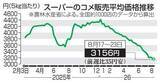 「コメ下落、5キロ3156円　7月民間在庫量、過去最大」の画像1