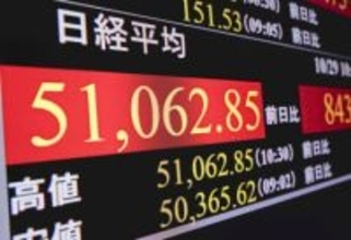 東証、初の5万1000円台　反発、半導体株が大幅上昇
