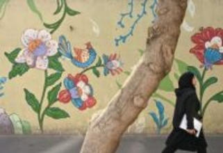 テヘラン、美しい花や鳥の壁画が市民癒やす　イスラム革命体制の反米、政治宣伝の一方で