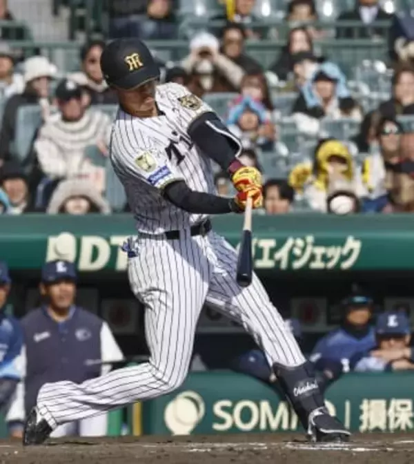 神4―1西（11日）　阪神の新人岡城が2点三塁打