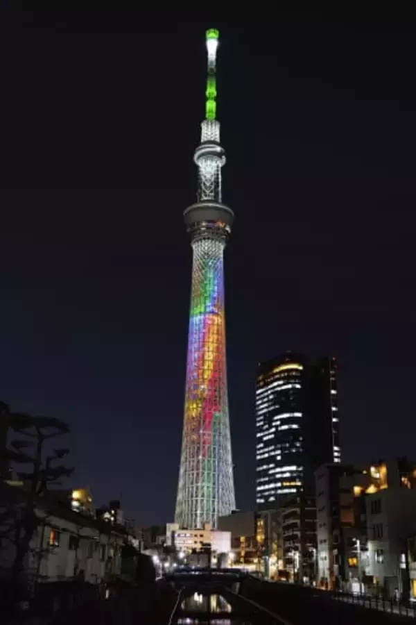 ライトアップでWBC応援　東京スカイツリー