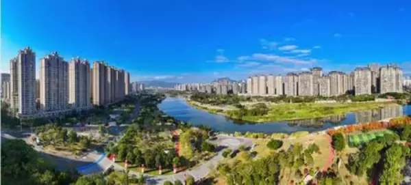 中国南東部福建省の福清に農村活性化による新たな景観