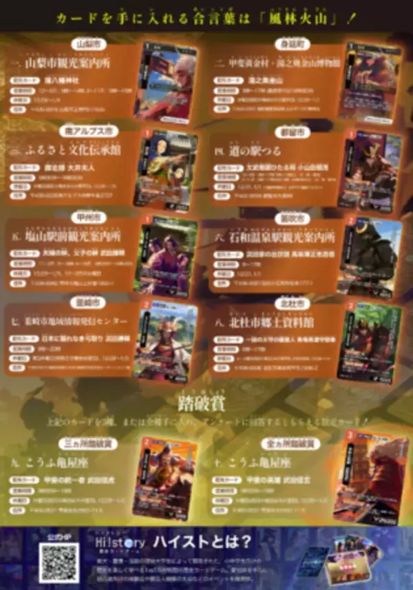 「【12月12日より開始】甲斐國武田 歴史カードラリー開催！韮崎市は武田勝頼カードを配布」の画像