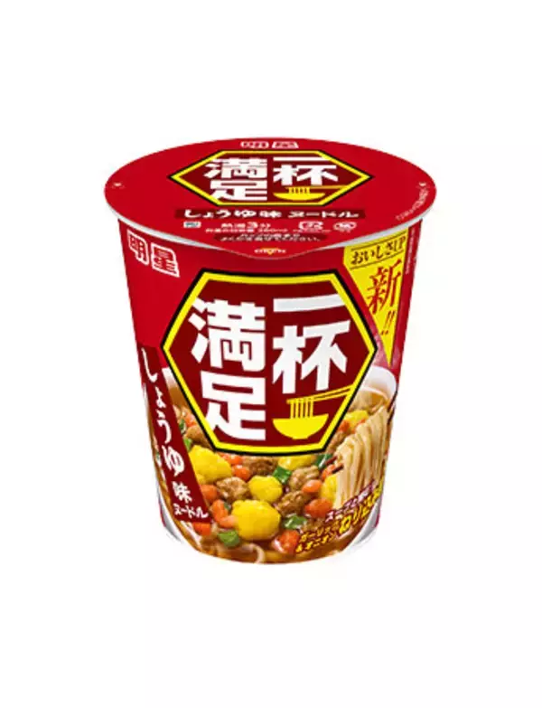 「｢明星 一杯満足 旨辛チゲ味ヌードル / きつねうどん｣8月3日(月)新発売、｢明星 一杯満足｣3品7月上旬ﾘﾆｭｰｱﾙ」の画像