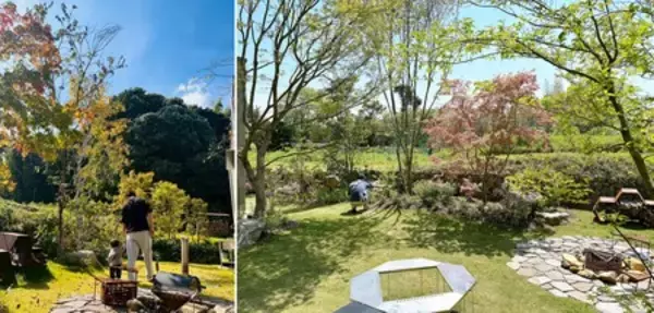 「「庭でキャンプと焚火を楽しむ」～日常の喧騒を忘れ、まるで森の中にたたずむ理想の住まい～」の画像