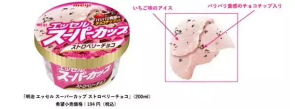 「「明治 エッセル スーパーカップ ストロベリーチョコ」定番品となって登場！」の画像