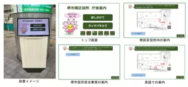 「堺市南区役所で既設タッチパネル案内システムにAI音声案内を追加　来庁目的を“話すだけ”でAIが案内を実施」の画像