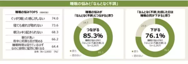 「「第6回 なんとなく不調に関する実態調査」　生活者の77.6％が「なんとなく不調」 3年連続で約8割の高水準」の画像