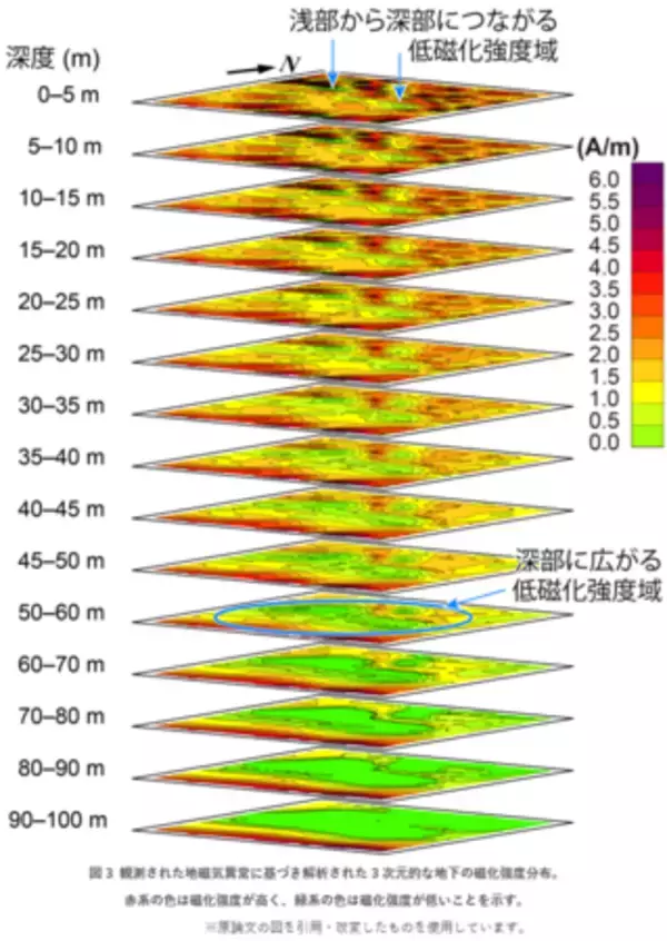 「ドローン磁気探査で斜面災害のリスク評価」の画像