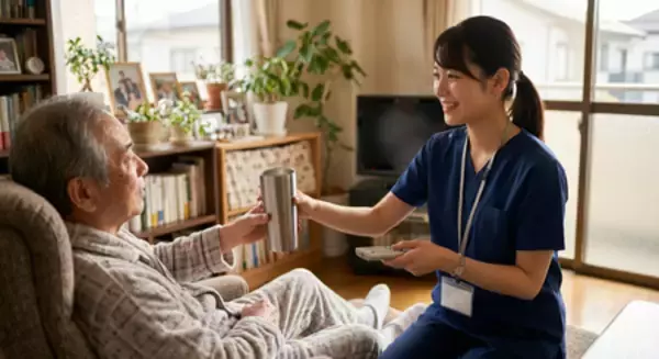 「【夏場の熱中症対策に関する実態調査】訪問看護師が重視する患者様向け対策1位は「水分摂取の声かけ」」の画像