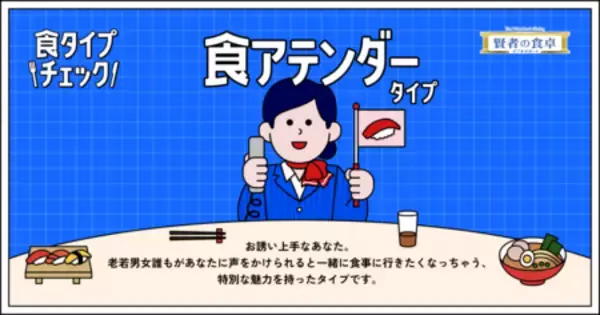 「あなたの“食タイプ”を判定『食タイプチェック』スタート！」の画像