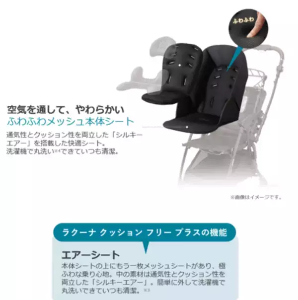 「4輪フリーでスッと真横にスライドできるベビーカー 『ラクーナ クッション フリー プラス AE』新発売」の画像