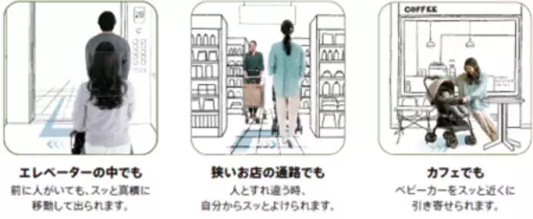 「4輪フリーでスッと真横にスライドできるベビーカー 『ラクーナ クッション フリー プラス AE』新発売」の画像