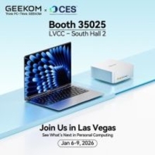 GEEKOM、プレミアムノートPCおよび次世代ミニPCを携え、 CES 2026に再出展
