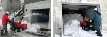 真夏のオフィスを雪でクールダウン