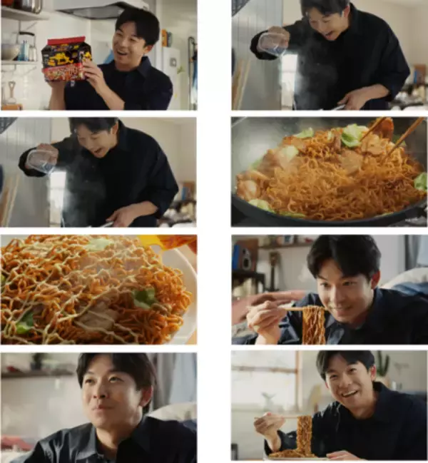 「｢明星 一平ちゃん夜店の焼そば 袋 からしマヨ付 5食パック｣新TV-CM『袋めんを作る男篇』8月7日(金)全国放映」の画像