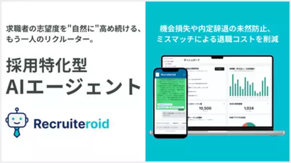 採用チームに24時間稼働の自律型AIリクルーターを。採用特化型AIエージェント『Recruiteroid』を提供開始。