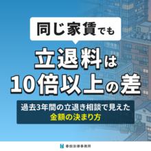 同じ家賃でも立退料は10倍以上の差 ― 過去3年間の立退き相談で見えた“金額の決まり方” ―