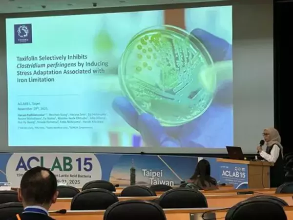 「タキシフォリンが病原性クロストリジウム属を選択的に抑制」の画像