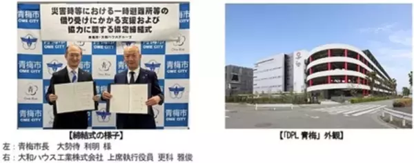 「東京都青梅市と「災害時等における一時避難場所等の借り受けにかかる支援および協力に関する協定書」を締結」の画像