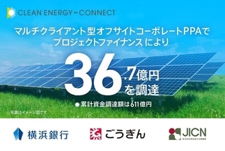 クリーンエナジーコネクトが、Non-FIT低圧太陽光発電所のプロジェクトファイナンスにより36.7億円を調達