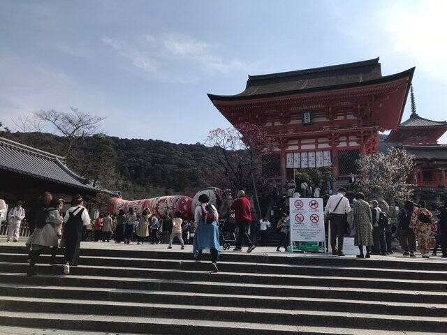 【話題】京都随一の観光スポット清水寺にボソっとつぶやき横たわる巨大こけしが！！