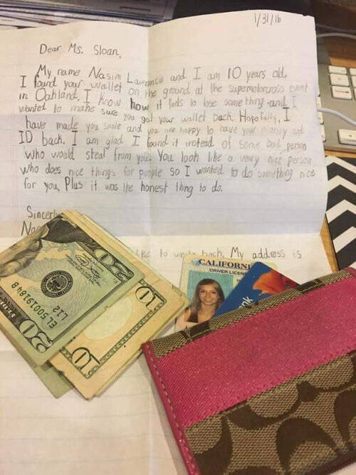 アメリカ人女性「落とした財布が戻ってきた…10歳の少年の手紙といっしょに」 (2016年4月27日) エキサイトニュース