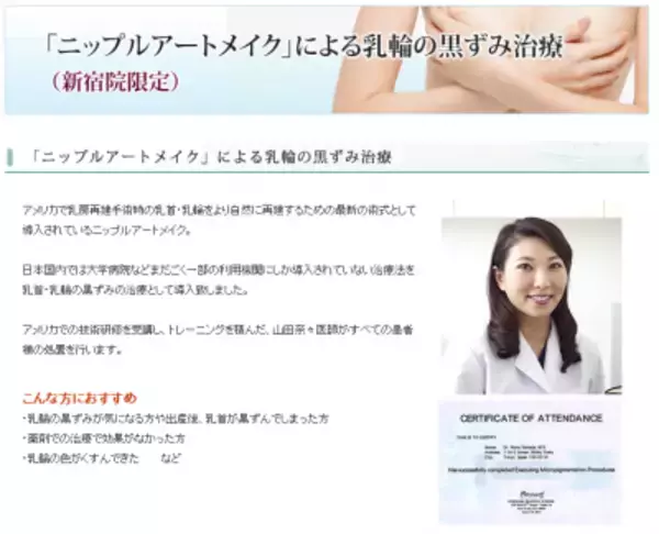 アメリカの医療用タトゥ登場！乳首の色をお好きな色に。