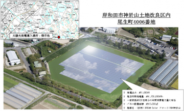 大阪府、岸和田市傍示池に水上太陽光発電設置