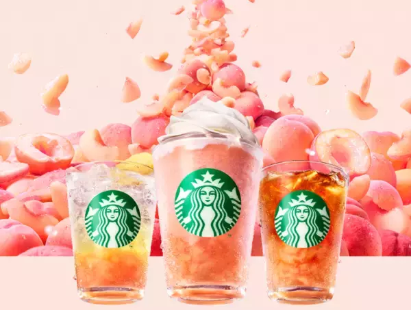 スターバックスコーヒーが、気分やシーンに合わせて選べる桃ビバレッジ3種を発売