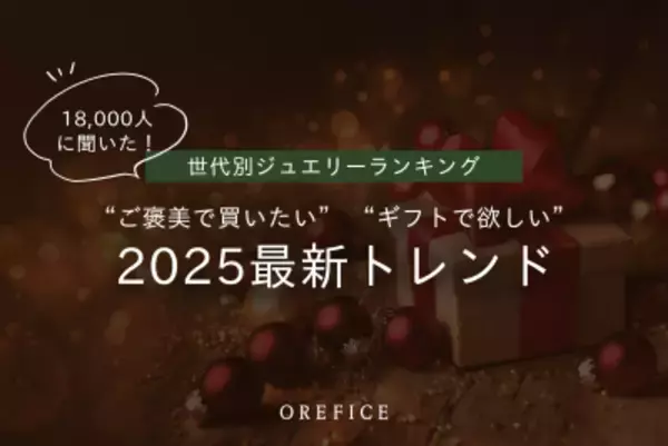2025年最新 世代別ジュエリーランキング公開！18,000人に調査“ご褒美で買いたい”“ギフトで欲しい”トレンドアイテムとは