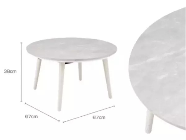 「幅67cmのコンパクト設計！円形パーソナルこたつ「シロナ」「ニコロ」を2025年10月中旬に発売」の画像