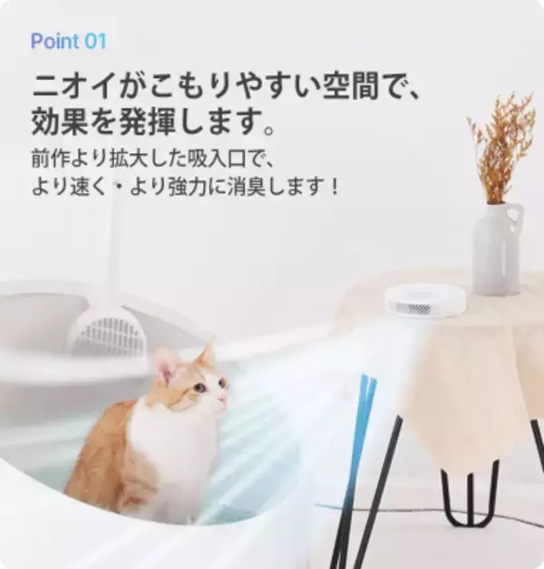 「フィルター交換不要で経済的！プラズマの力で強力消臭する次世代コンパクト消臭機『PURRAIR2』2025年11月25日(火)よりMakuakeにて先行販売開始」の画像