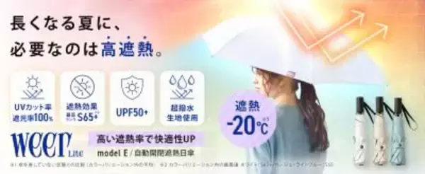 「【Amazonプライムデー】weer新作の「遮熱-20℃日傘」が 初セールで25％OFF！業界初*シームレスアウターも最大53％OFF」の画像