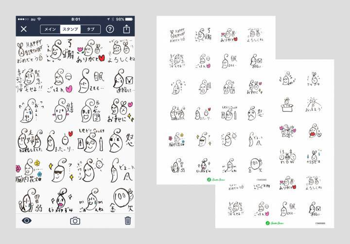 Shuttle Stickerで作成したスタンプがシールにも