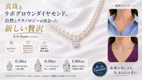 「あこやケシパール×ラボグロウン ダイヤモンドの新ジュエリー 自然とテクノロジーの融合「K＋D Fusion」マクアケで先行販売中」の画像