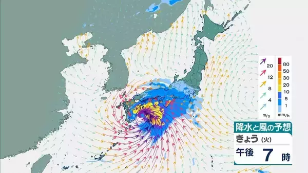 「【台風6号】３日明け方から朝に近畿地方に最接近か　進路によっては警報級の大雨のおそれも…奈良・和歌山・徳島などで「線状降水帯半日前予測」発表　和歌山で「最大３００ミリ」予想【雨と風の最新シミュレーション】」の画像