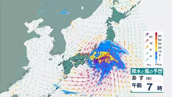「【台風6号】３日明け方から朝に近畿地方に最接近か　進路によっては警報級の大雨のおそれも…奈良・和歌山・徳島などで「線状降水帯半日前予測」発表　和歌山で「最大３００ミリ」予想【雨と風の最新シミュレーション】」の画像