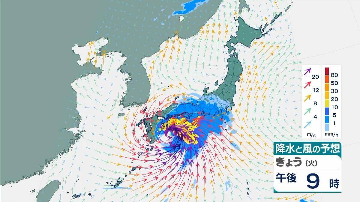 【台風6号】３日明け方から朝に近畿地方に最も接近か　進路によっては警報級の大雨のおそれも…和歌山・徳島などで「線状降水帯半日前予測」発表　奈良・和歌山・徳島で最大２５０ミリ予想【雨と風の最新シミュレーション】