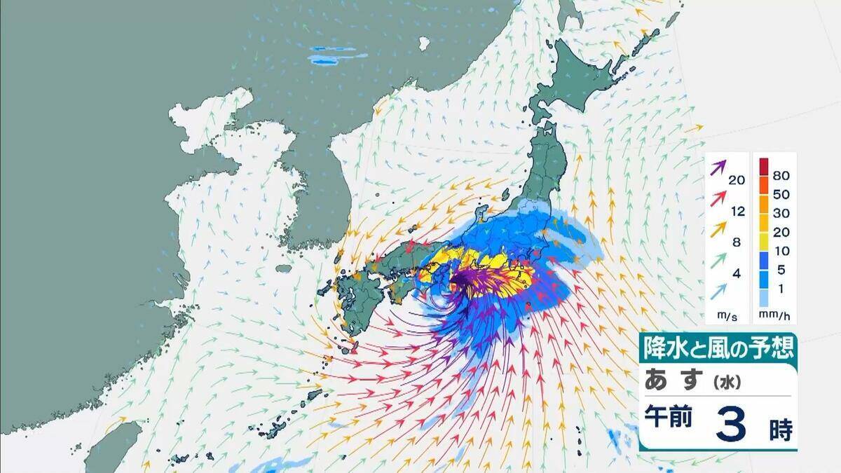 【台風6号】３日明け方から朝に近畿地方に最も接近か　進路によっては警報級の大雨のおそれも…和歌山・徳島などで「線状降水帯半日前予測」発表　奈良・和歌山・徳島で最大２５０ミリ予想【雨と風の最新シミュレーション】